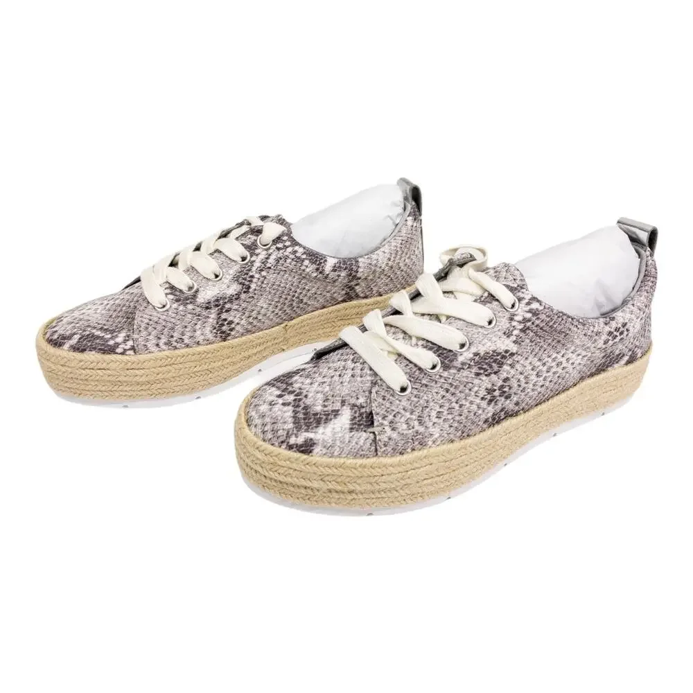 Treasure & Bond Payge Snake Platform Espadrille Sneaker Women's 8 Gray NWB